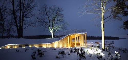 SKATU TERASE AR PAVILJONU PIEMIŅAS PARKĀ LIKTEŅDĀRZS, Krievkalnu sala